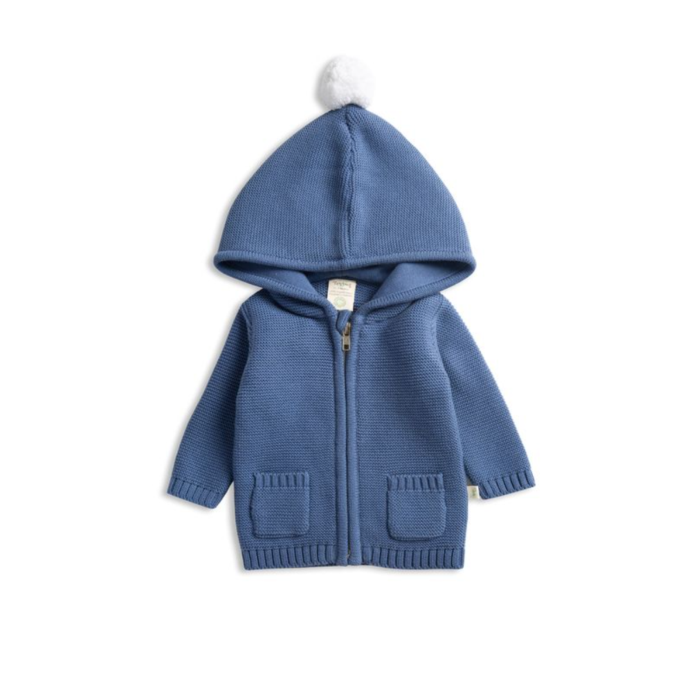 Tiny Twig Knitted Hoodie Navy