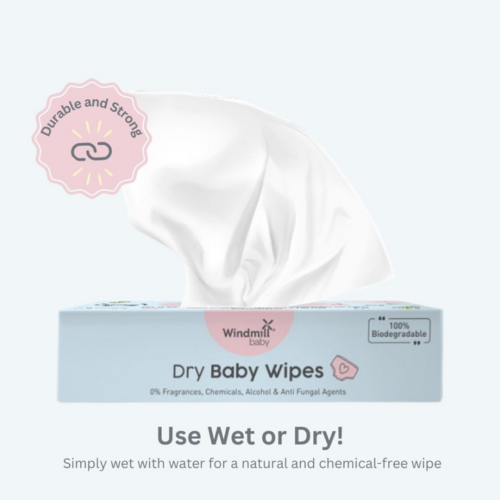 Windmill baby Natural Dry Baby Wipes, 72 count