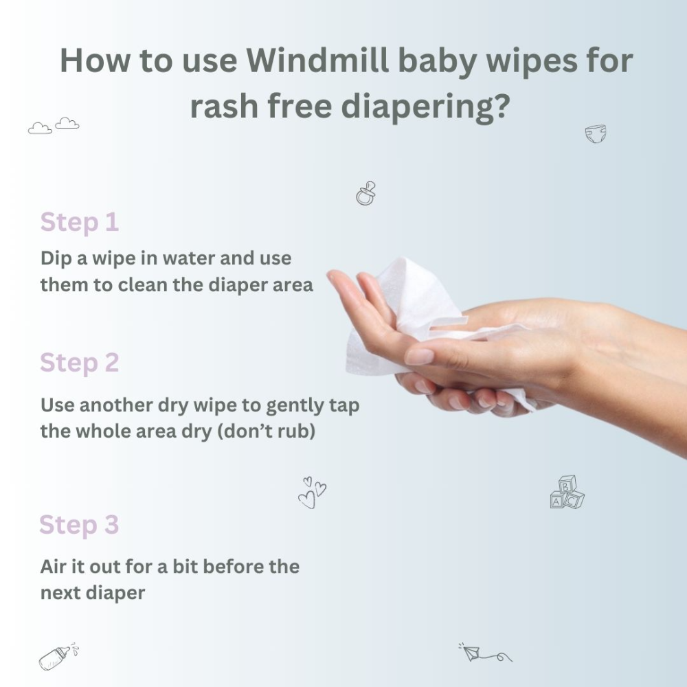 Windmill baby Natural Dry Baby Wipes, 72 count