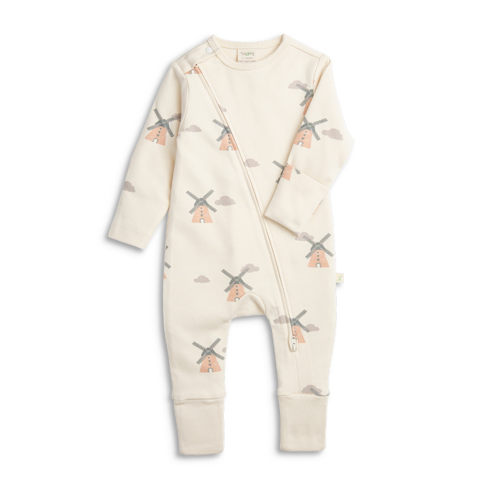 Tiny Twig Long Sleeve Zipsuit - Printed