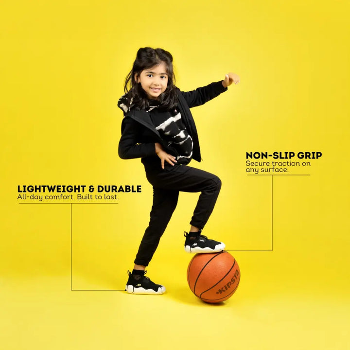 Aretto Leaps - Classic Black Kids Shoes