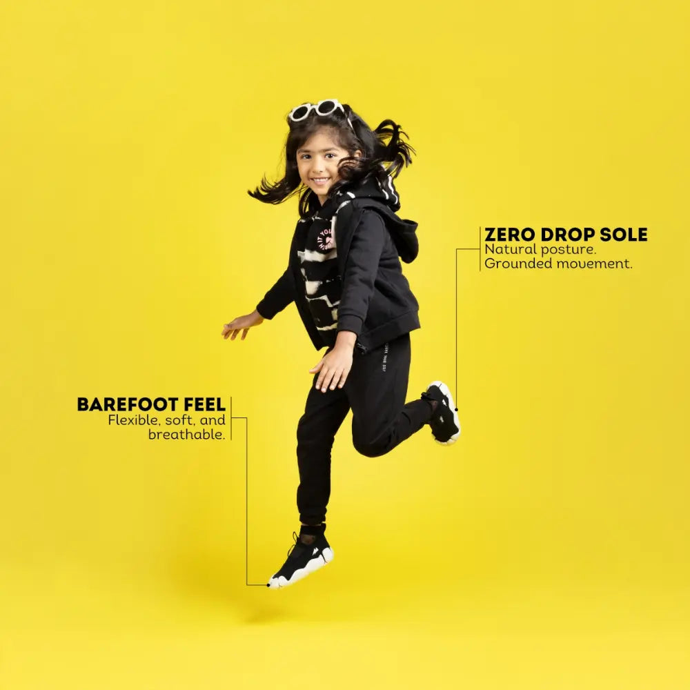 Aretto Leaps - Classic Black Kids Shoes