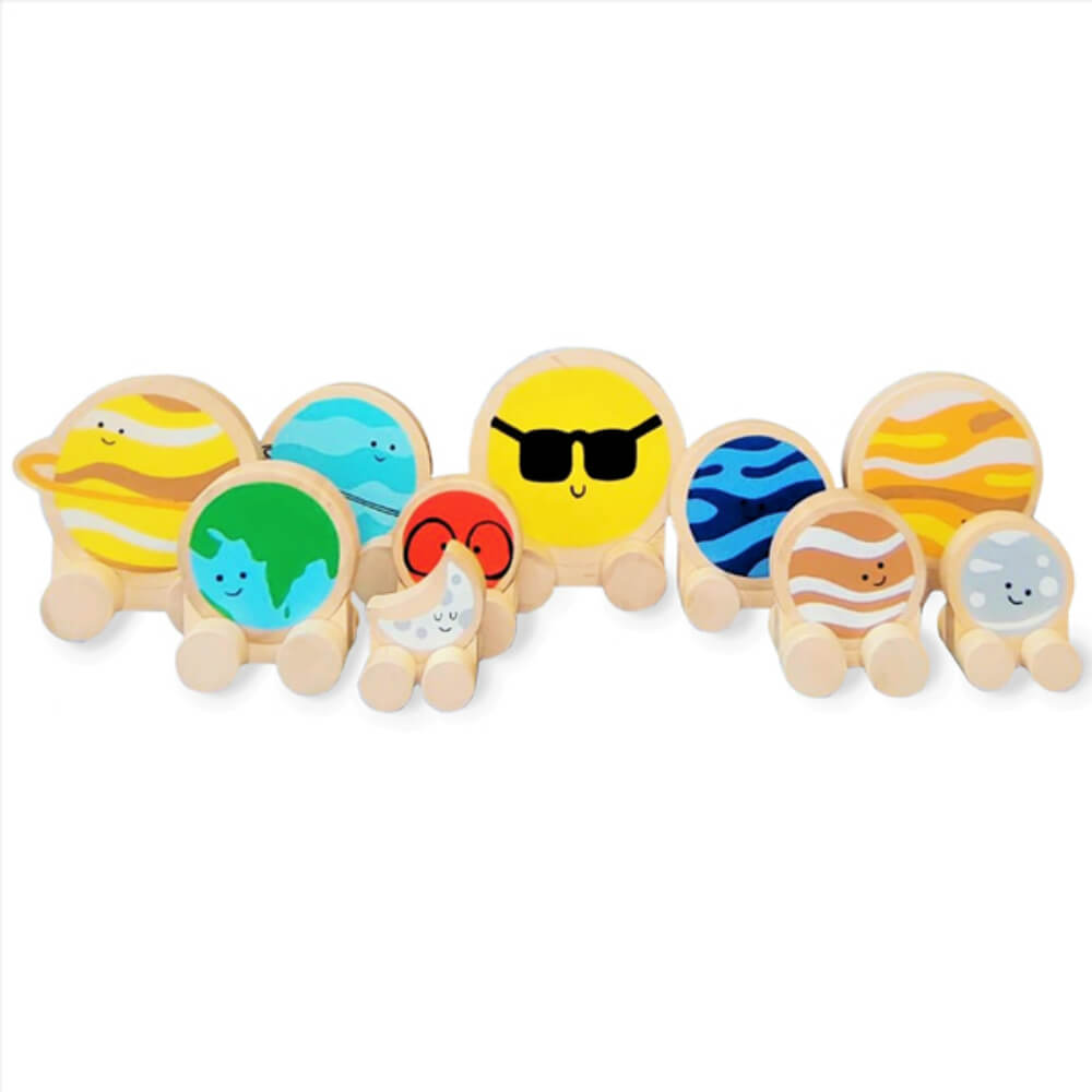 Planet on Wheels - Wooden Solar System Playset