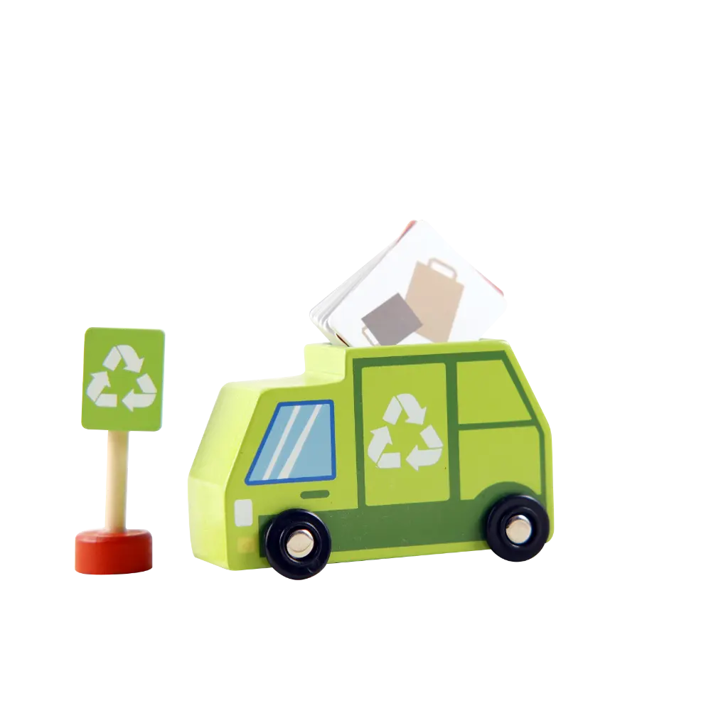 Playbox Tiny Trash Hub | Recycling Center &amp; Toy Truck Set