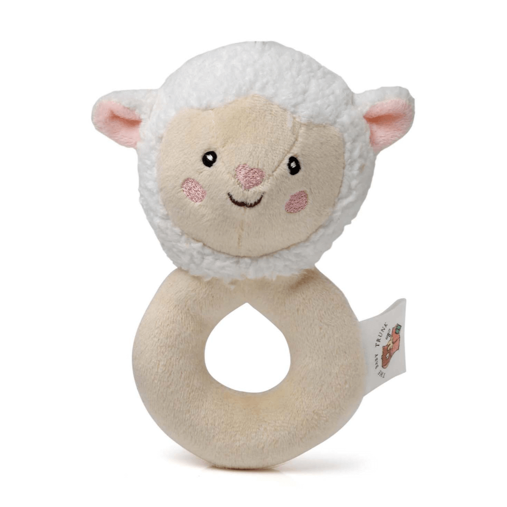 The Baby Trunk Knitted Snuggle Blanket &amp; Sheep Rattle Gift Set Box (Pack Of 2) - Newborn