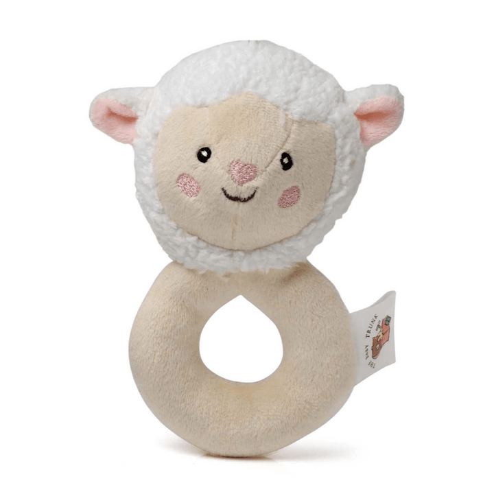 The Baby Trunk Knitted Snuggle Blanket &amp; Sheep Rattle Gift Set Box (Pack Of 2) - Newborn