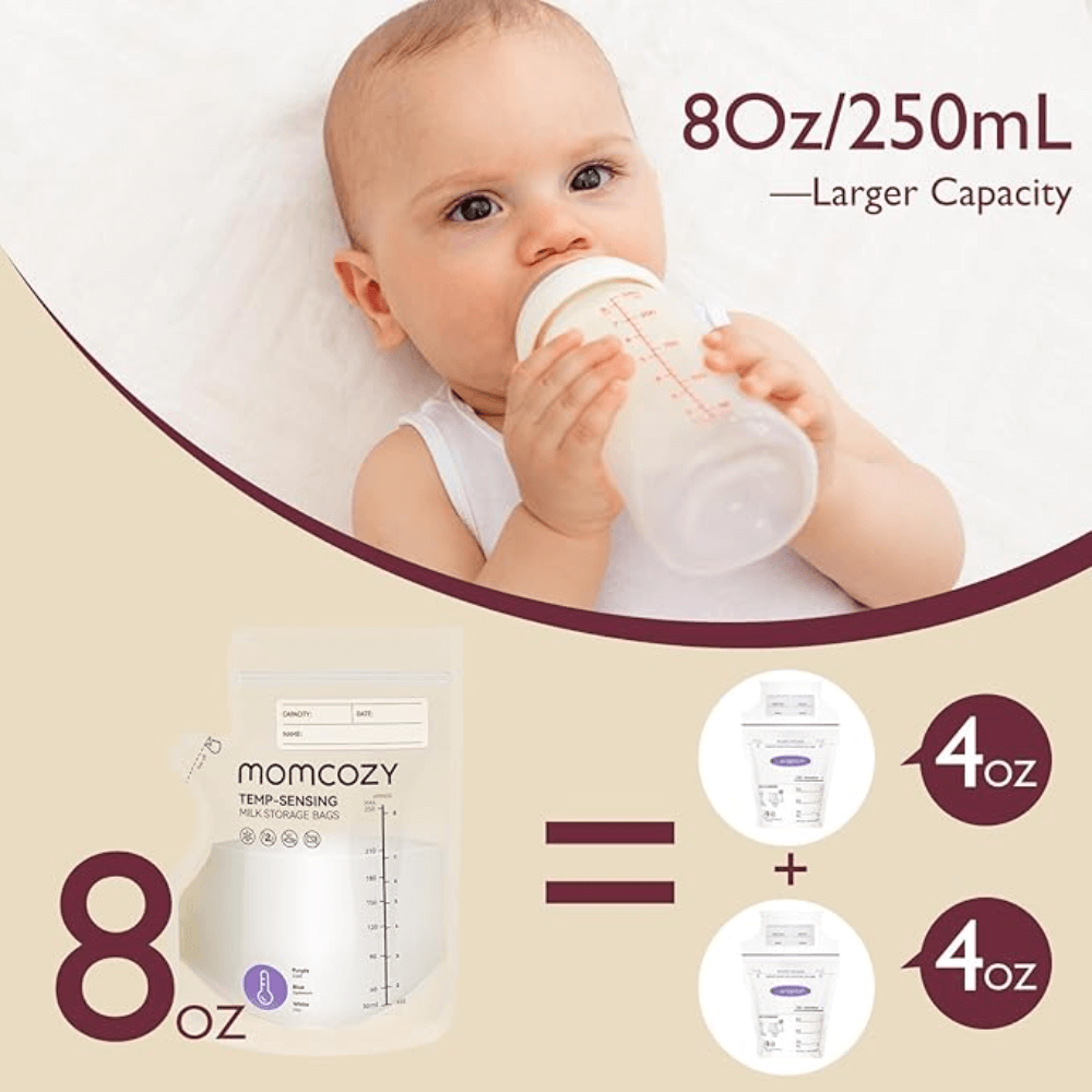 Momcozy Spout Breast Milk Storage Bags – 120 pcs (Transparent)