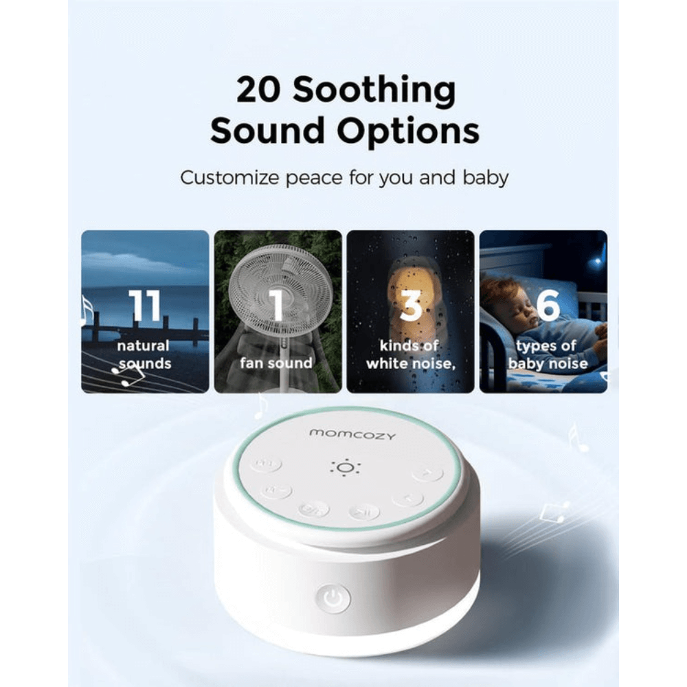 Momcozy Bedtime Portable White Baby Sound Machine