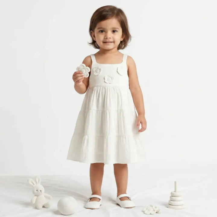 Sweetlime By As Snowdrop Sweetheart Organic Cotton Dress – White