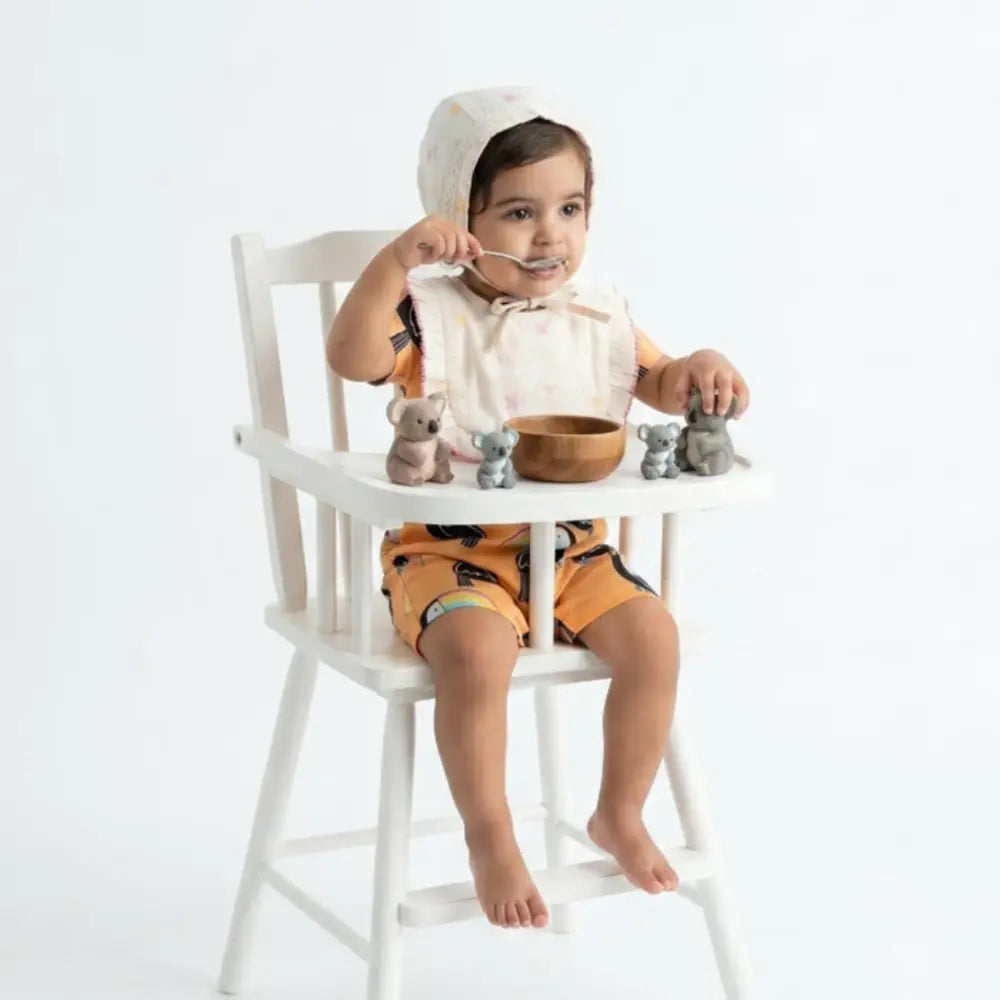 Sweetlime By As Organic Cotton Blush Petal Baby Bib &amp; Bonnet Set -White - 0-12M