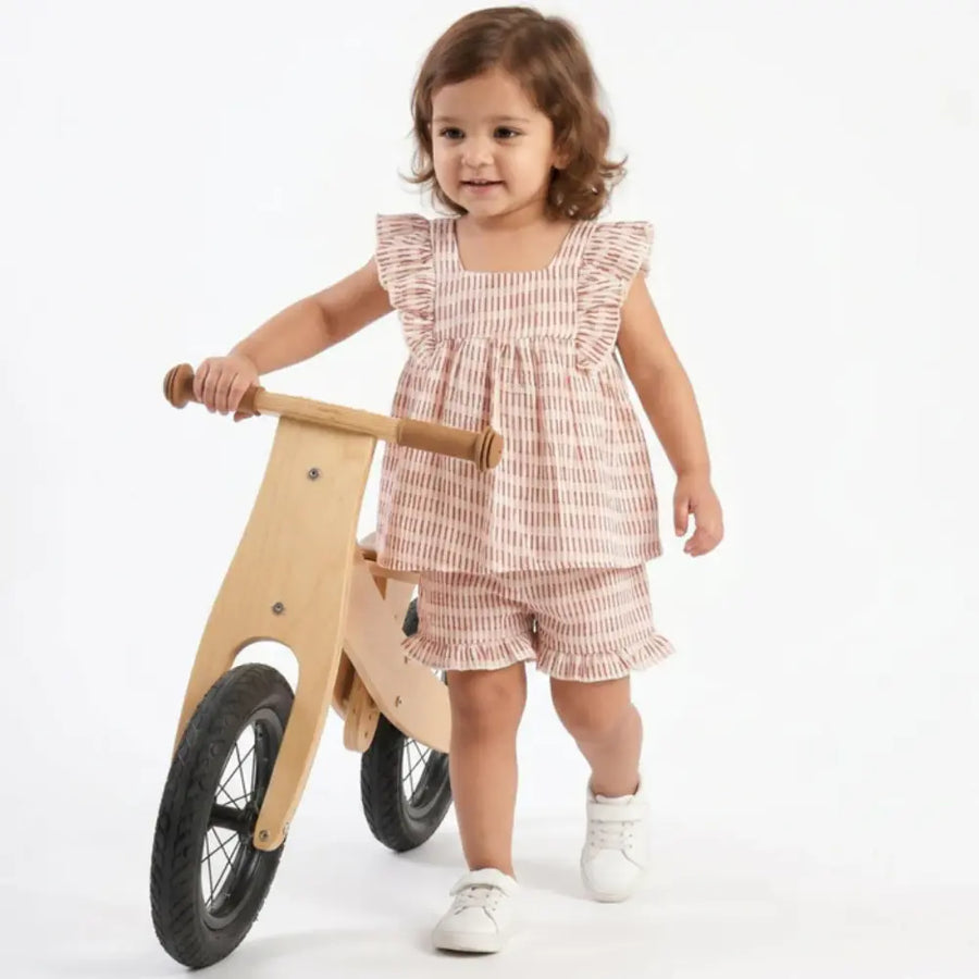 Sweetlime By As Candy Stripe Cotton Ruffle Summer Co-ord Set