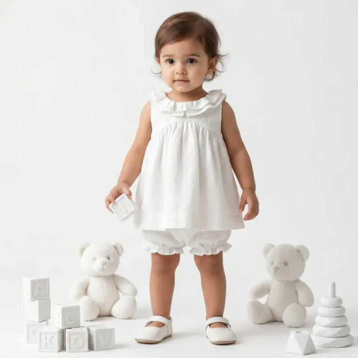Sweetlime By As Organic Cotton Meadow Mist Floral Set - White