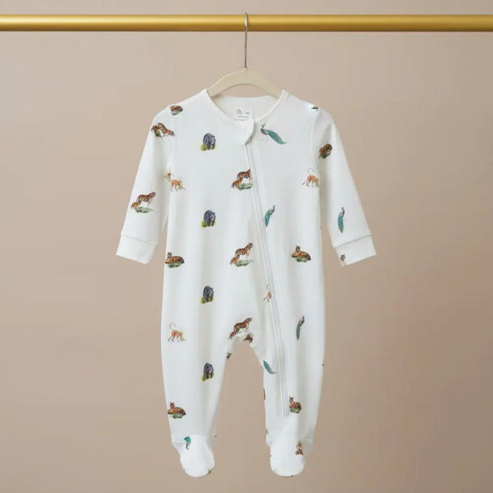 Bubz Bamboo Baby Zipsuit - Two-way zip sleepsuit - Wild Wonders