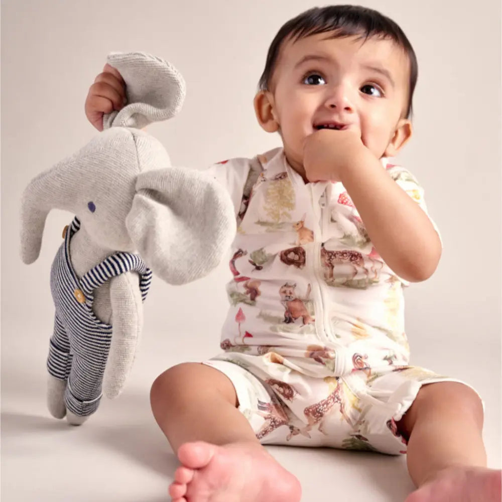 Bubz Bamboo Baby Romper - Soft Breathable Two-Way Zip - Woods