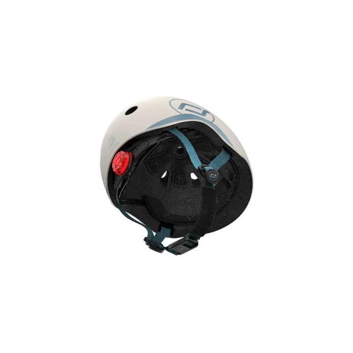 Scoot &amp; Ride Kids Helmet XXS-S (45-51 cm) | Lightweight Adjustable Helmet with LED Safety Light, Magnetic Buckle &amp; Ventilation | Toddler and Kids Helmet for Cycling, Scooting, Skating &amp; Outdoor Play - Ash