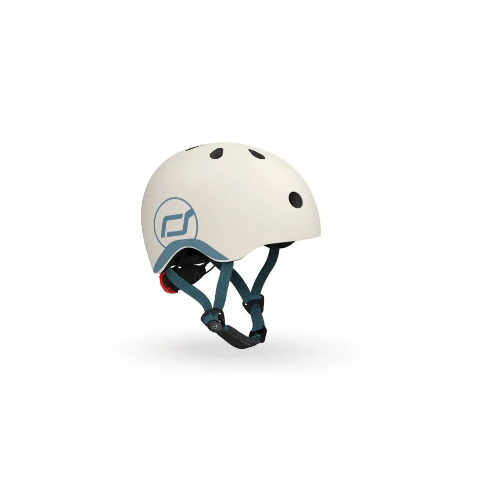 Scoot &amp; Ride Kids Helmet XXS-S (45-51 cm) | Lightweight Adjustable Helmet with LED Safety Light, Magnetic Buckle &amp; Ventilation | Toddler and Kids Helmet for Cycling, Scooting, Skating &amp; Outdoor Play - Ash