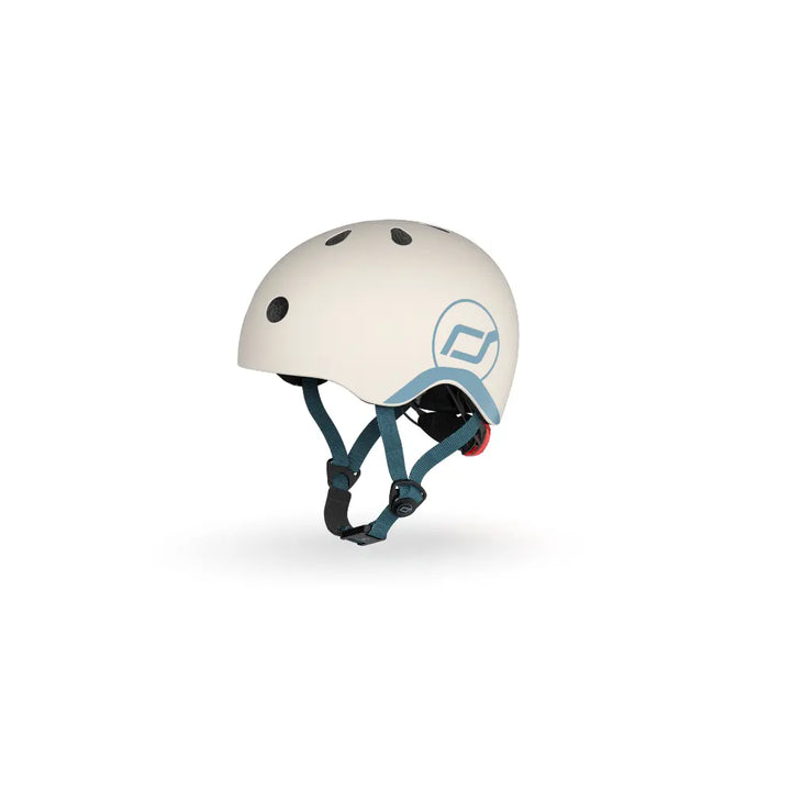 Scoot &amp; Ride Kids Helmet XXS-S (45-51 cm) | Lightweight Adjustable Helmet with LED Safety Light, Magnetic Buckle &amp; Ventilation | Toddler and Kids Helmet for Cycling, Scooting, Skating &amp; Outdoor Play - Ash