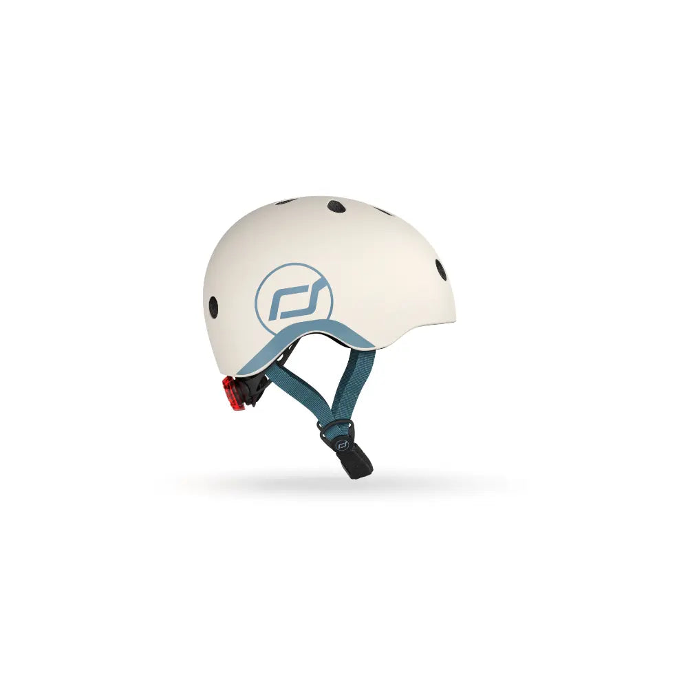 Scoot &amp; Ride Kids Helmet XXS-S (45-51 cm) | Lightweight Adjustable Helmet with LED Safety Light, Magnetic Buckle &amp; Ventilation | Toddler and Kids Helmet for Cycling, Scooting, Skating &amp; Outdoor Play - Ash
