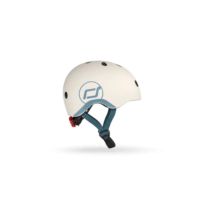 Scoot &amp; Ride Kids Helmet XXS-S (45-51 cm) | Lightweight Adjustable Helmet with LED Safety Light, Magnetic Buckle &amp; Ventilation | Toddler and Kids Helmet for Cycling, Scooting, Skating &amp; Outdoor Play - Ash