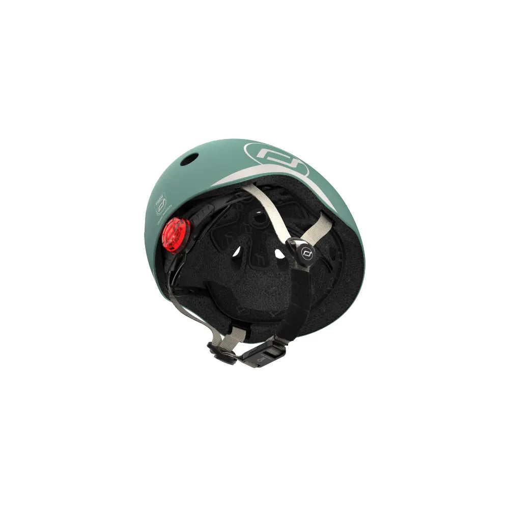 Scoot &amp; Ride Kids Helmet XXS-S (45-51 cm) | Lightweight Adjustable Helmet with LED Safety Light, Magnetic Buckle &amp; Ventilation | Toddler and Kids Helmet for Cycling, Scooting, Skating &amp; Outdoor Play - Forest
