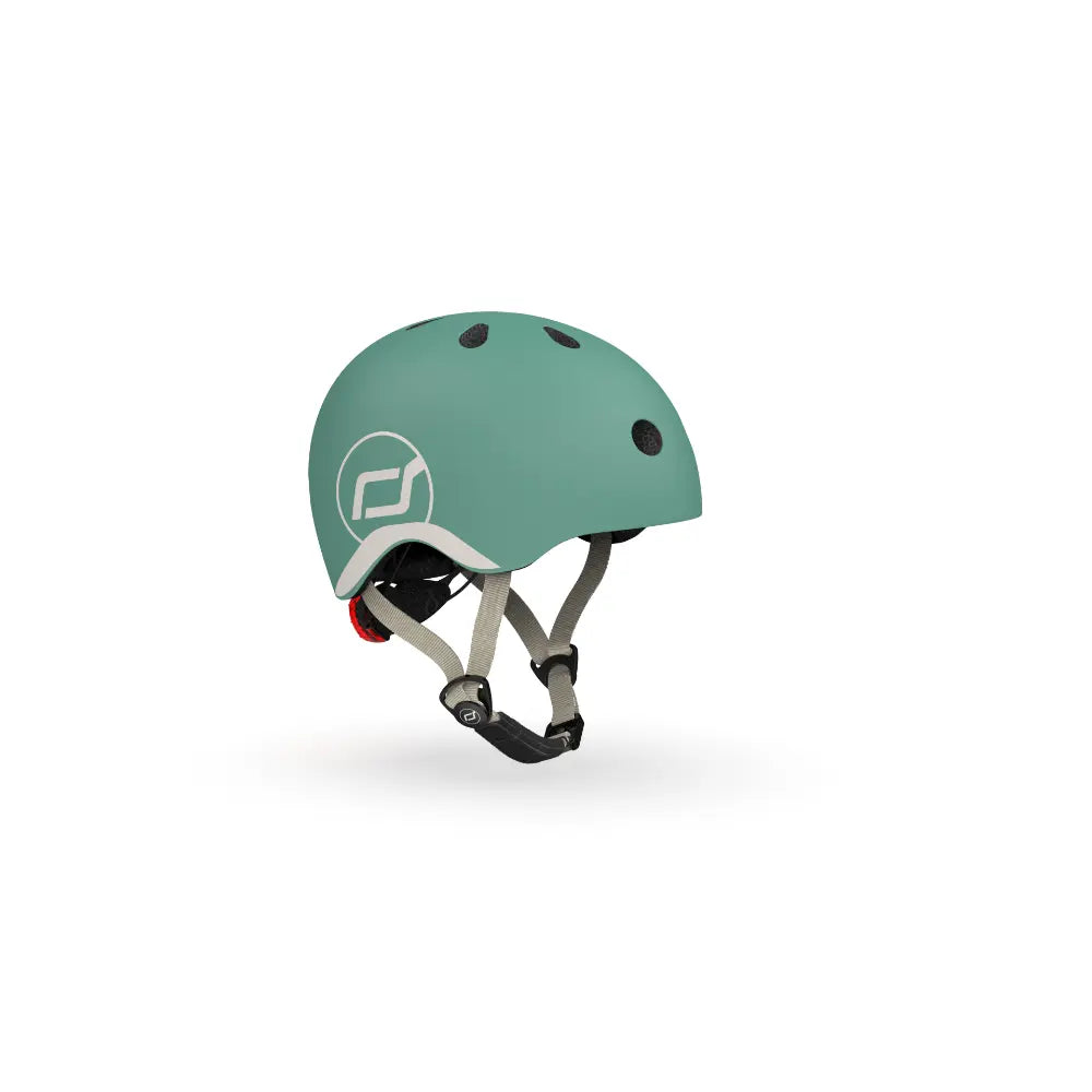 Scoot &amp; Ride Kids Helmet XXS-S (45-51 cm) | Lightweight Adjustable Helmet with LED Safety Light, Magnetic Buckle &amp; Ventilation | Toddler and Kids Helmet for Cycling, Scooting, Skating &amp; Outdoor Play - Forest