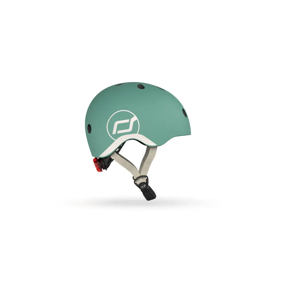 Scoot &amp; Ride Kids Helmet XXS-S (45-51 cm) | Lightweight Adjustable Helmet with LED Safety Light, Magnetic Buckle &amp; Ventilation | Toddler and Kids Helmet for Cycling, Scooting, Skating &amp; Outdoor Play - Forest