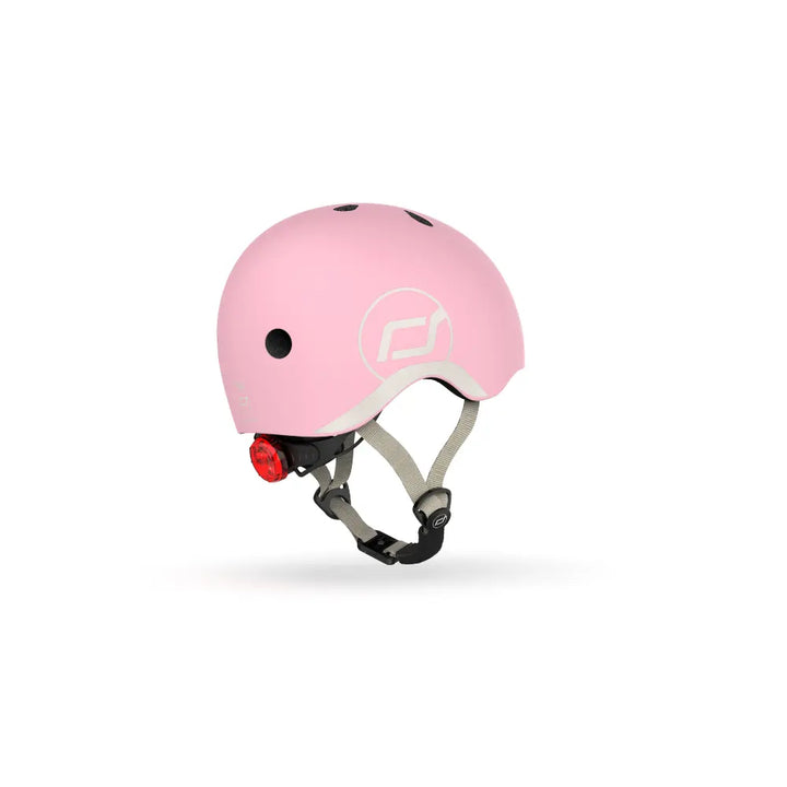 Scoot &amp; Ride Kids Helmet XXS-S (45-51 cm) | Lightweight Adjustable Helmet with LED Safety Light, Magnetic Buckle &amp; Ventilation | Toddler and Kids Helmet for Cycling, Scooting, Skating &amp; Outdoor Play - Rose