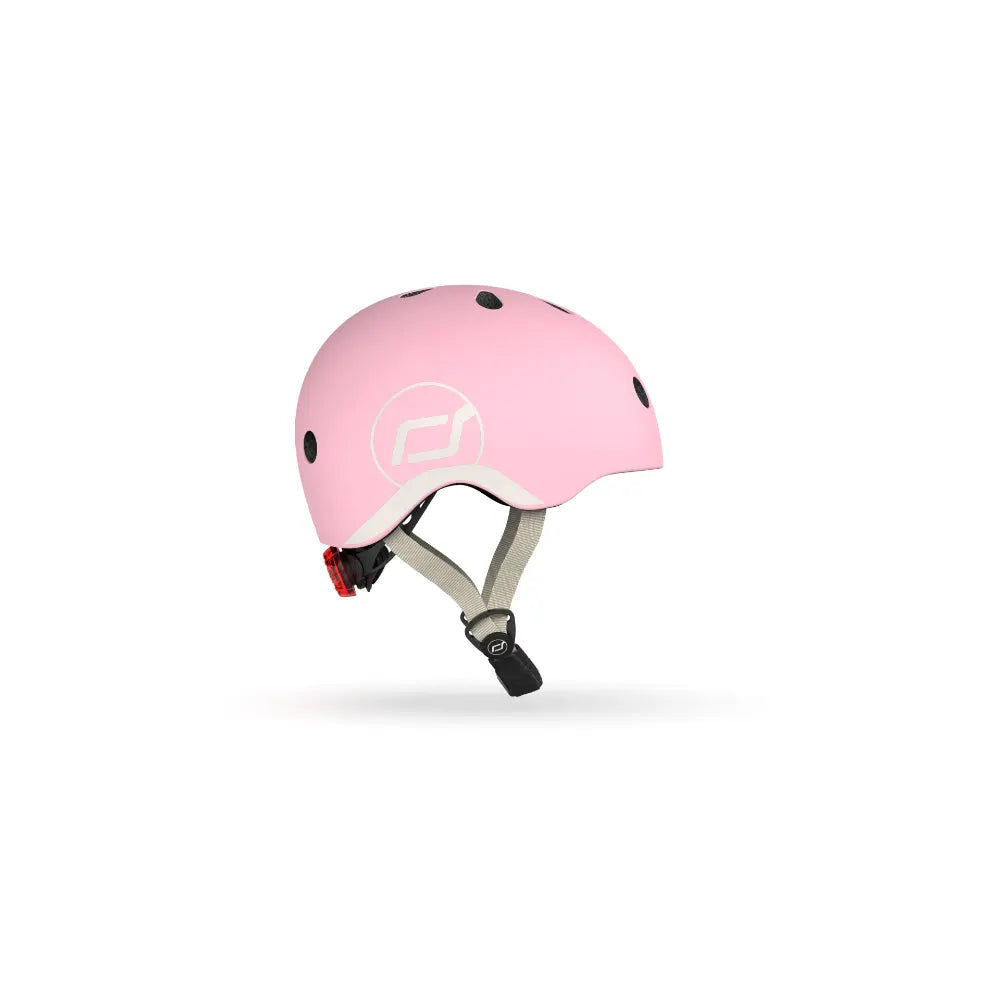 Scoot &amp; Ride Kids Helmet XXS-S (45-51 cm) | Lightweight Adjustable Helmet with LED Safety Light, Magnetic Buckle &amp; Ventilation | Toddler and Kids Helmet for Cycling, Scooting, Skating &amp; Outdoor Play - Rose