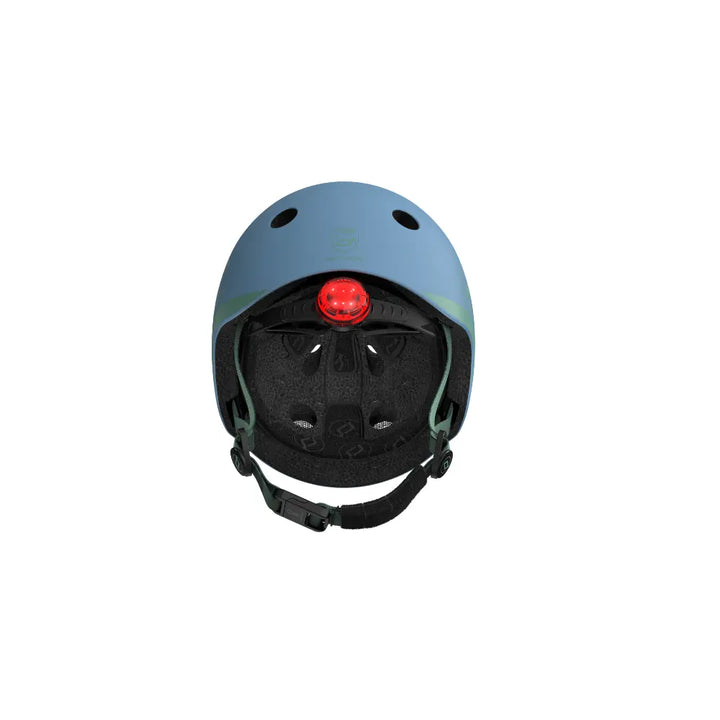 Scoot &amp; Ride Kids Helmet XXS-S (45-51 cm) | Lightweight Adjustable Helmet with LED Safety Light, Magnetic Buckle &amp; Ventilation | Toddler and Kids Helmet for Cycling, Scooting, Skating &amp; Outdoor Play - Steel
