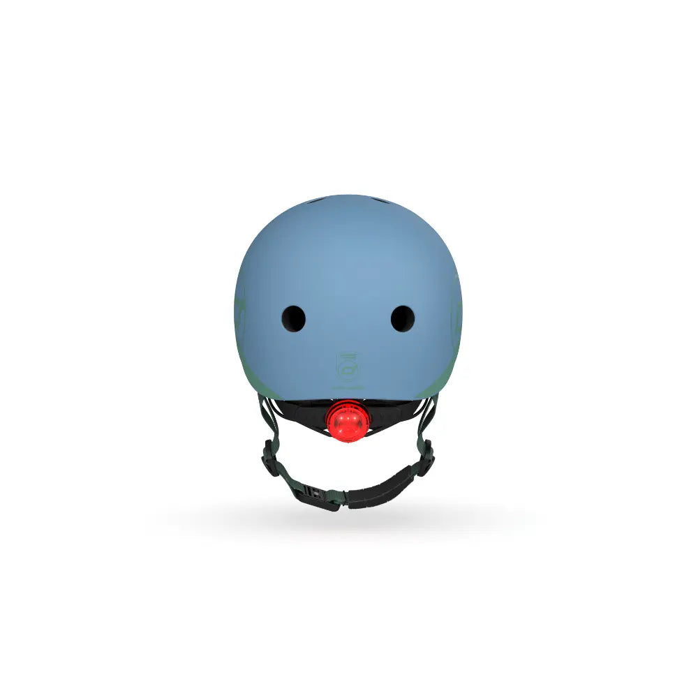 Scoot &amp; Ride Kids Helmet XXS-S (45-51 cm) | Lightweight Adjustable Helmet with LED Safety Light, Magnetic Buckle &amp; Ventilation | Toddler and Kids Helmet for Cycling, Scooting, Skating &amp; Outdoor Play - Steel