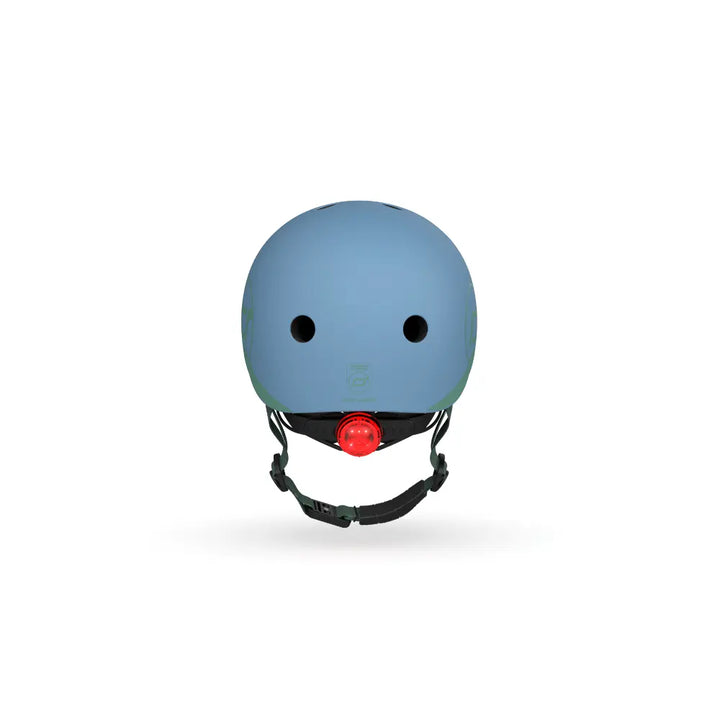 Scoot &amp; Ride Kids Helmet XXS-S (45-51 cm) | Lightweight Adjustable Helmet with LED Safety Light, Magnetic Buckle &amp; Ventilation | Toddler and Kids Helmet for Cycling, Scooting, Skating &amp; Outdoor Play - Steel