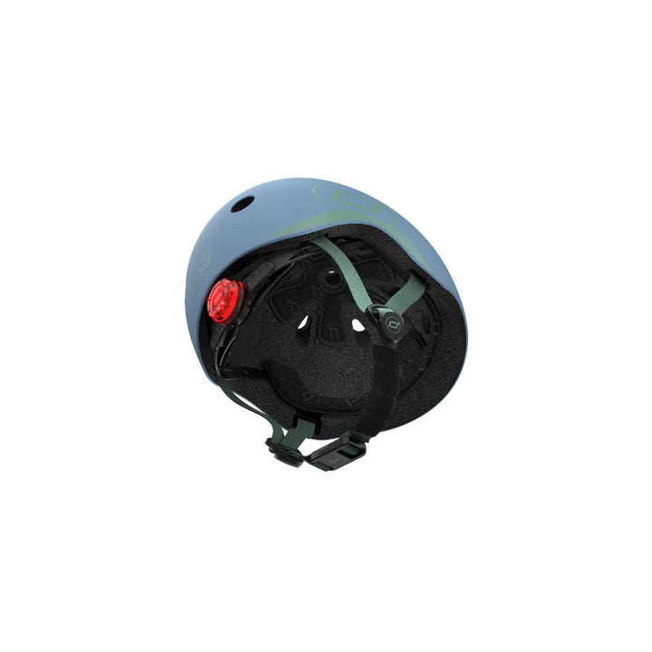 Scoot &amp; Ride Kids Helmet XXS-S (45-51 cm) | Lightweight Adjustable Helmet with LED Safety Light, Magnetic Buckle &amp; Ventilation | Toddler and Kids Helmet for Cycling, Scooting, Skating &amp; Outdoor Play - Steel