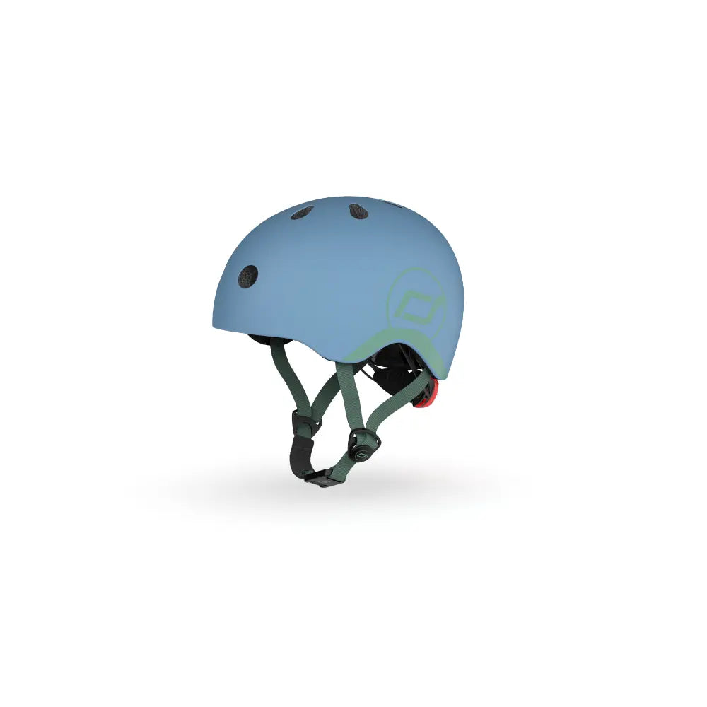 Scoot &amp; Ride Kids Helmet XXS-S (45-51 cm) | Lightweight Adjustable Helmet with LED Safety Light, Magnetic Buckle &amp; Ventilation | Toddler and Kids Helmet for Cycling, Scooting, Skating &amp; Outdoor Play - Steel