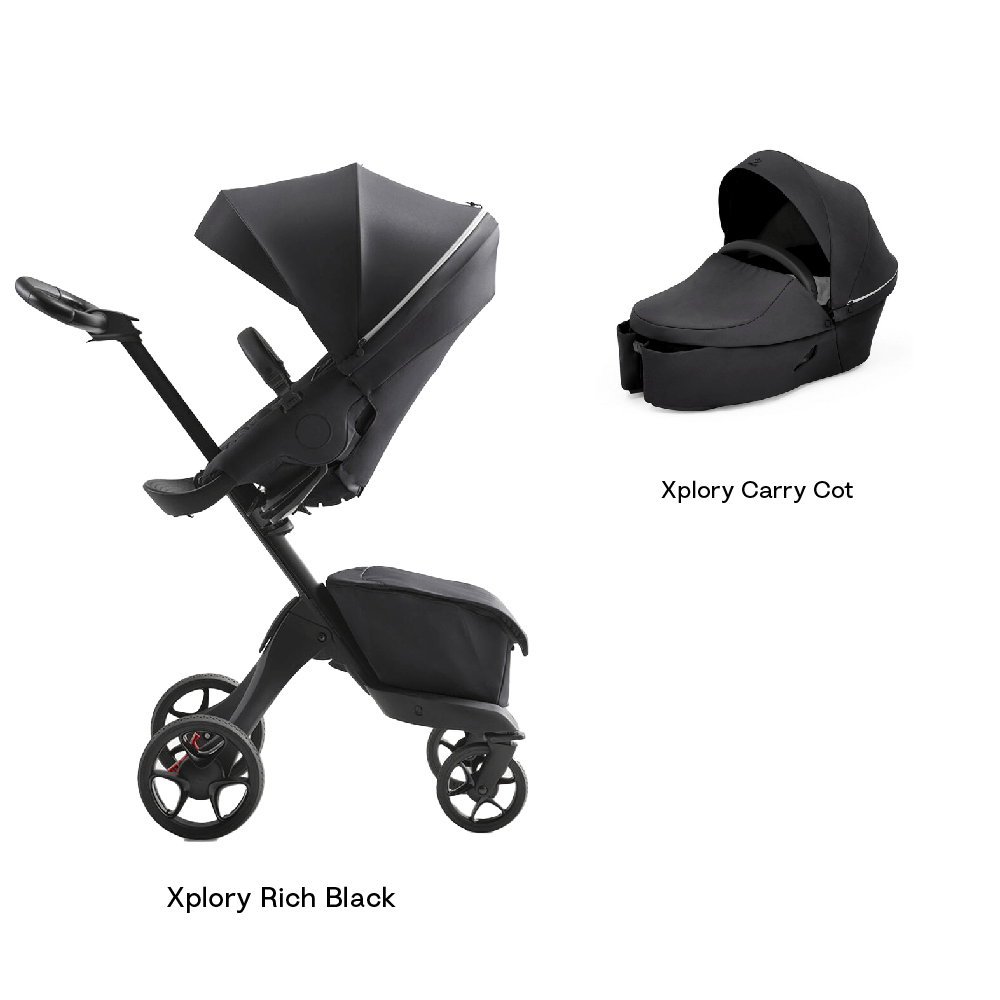 Stokke® Xplory X Combo (Baby Stroller & Carry Cot) - Rich Black