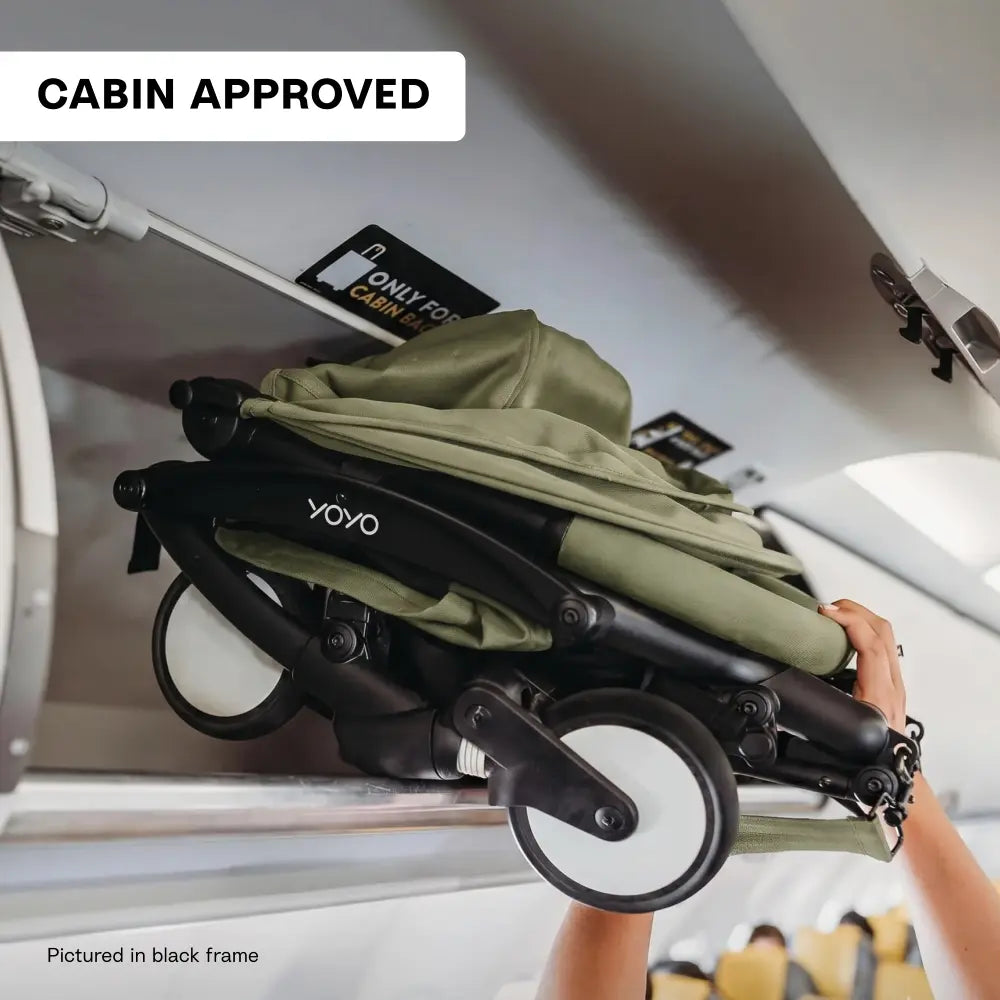 Stokke YOYO3 Stroller | Lightweight Compact Travel Stroller for Babies | Cabin Friendly &amp; Foldable | UPF 50+ Sun Protection | 5 Point Safety Harness | Award Winning Design | YOYO Stroller India | 6 Months to 4 Years – White/Olive