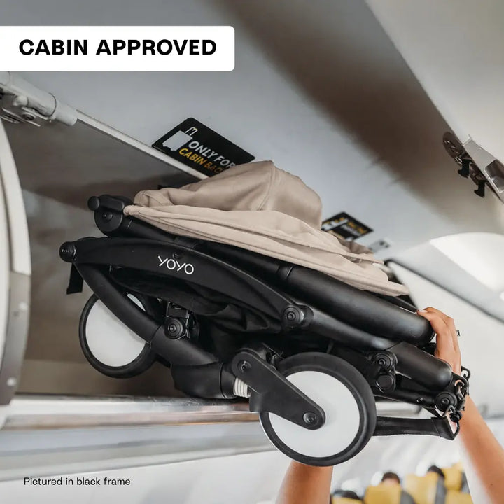 Stokke YOYO3 Stroller | Lightweight Compact Travel Stroller for Babies | Cabin Friendly &amp; Foldable | UPF 50+ Sun Protection | 5 Point Safety Harness | Award Winning Design | YOYO Stroller India | 6 Months to 4 Years – White/Taupe