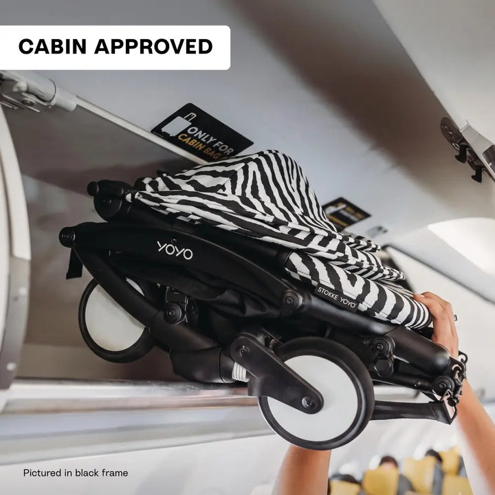 Stokke YOYO3 Stroller | Lightweight Compact Travel Stroller for Babies | Cabin Friendly &amp; Foldable | UPF 50+ Sun Protection | 5 Point Safety Harness | Award Winning Design | YOYO Stroller India | 6 Months to 4 Years – White/Zebra