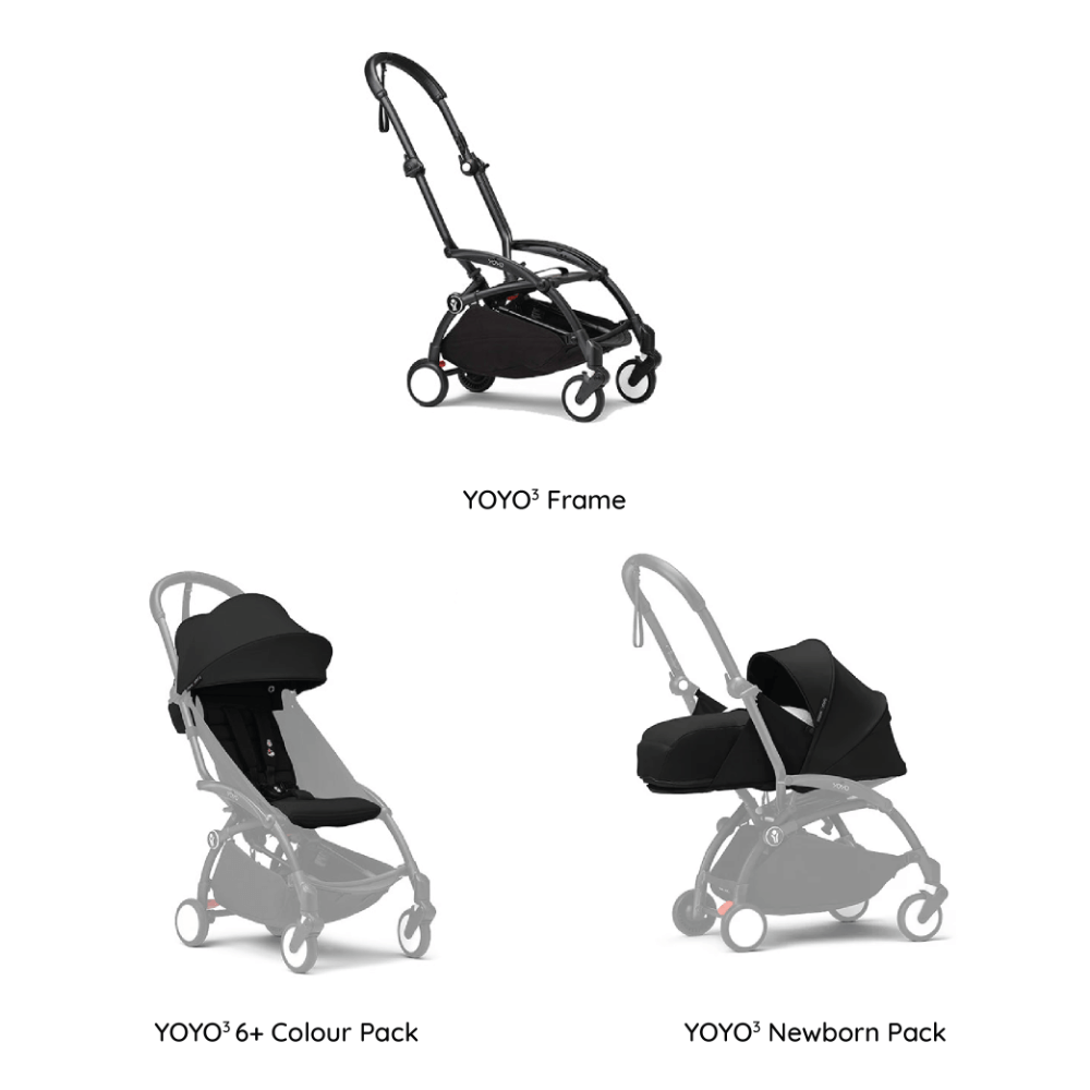 babyzen yoyo stroller color pack Stokke YOYO³ Complete Stroller With Newborn Pack – Black Frame, 0 Mont – AllThingsBaby.com