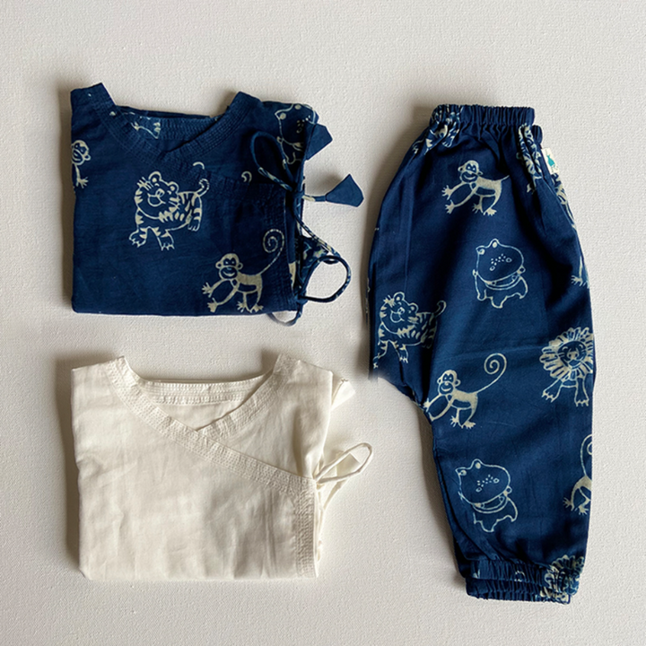 Whitewater Kids Unisex Organic Zoo Angrakha &amp; Zoo Pants