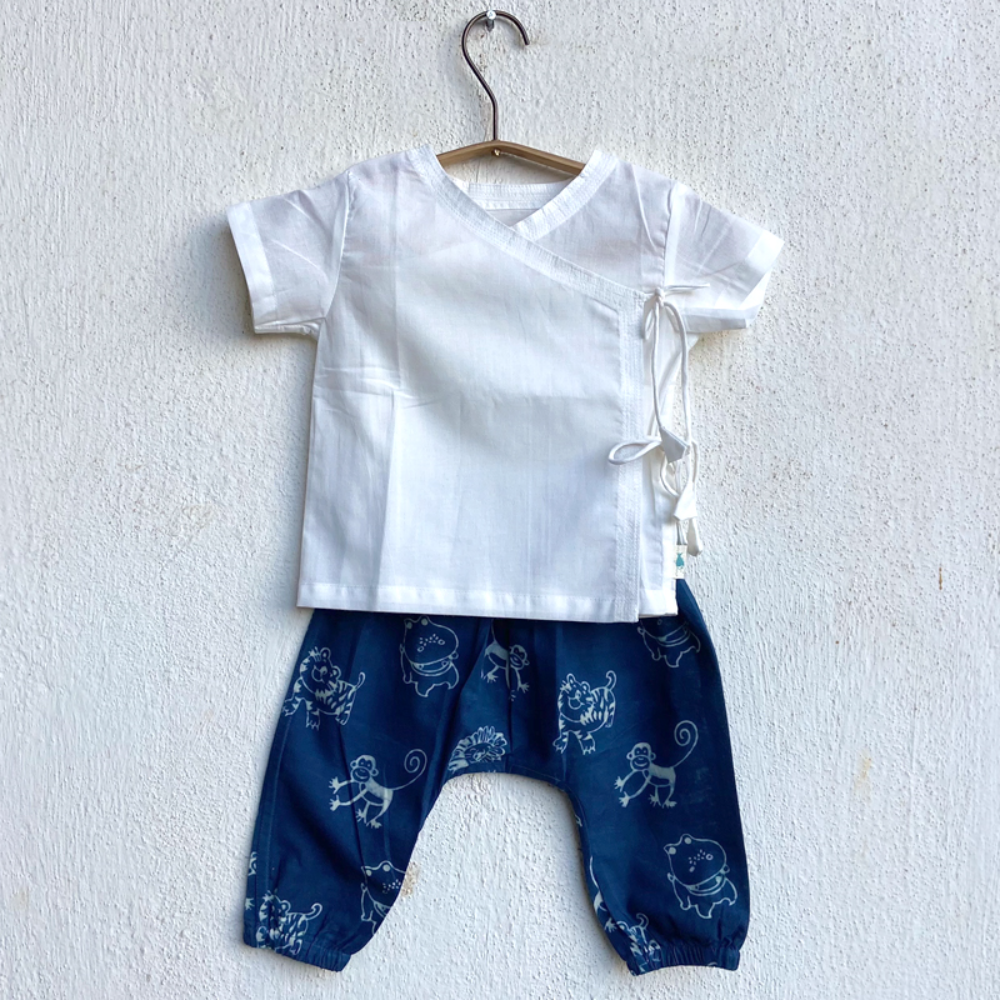 Whitewater Kids Unisex Organic Zoo Angrakha &amp; Zoo Pants