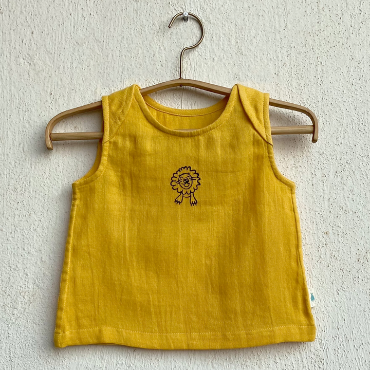 Whitewater Kids Unisex Organic Zoo Jabla Set - Yellow &amp; Indigo