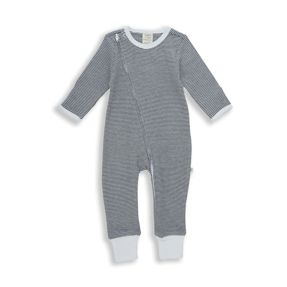 Tiny Twig Zipsuit L/S Graphite Stripes