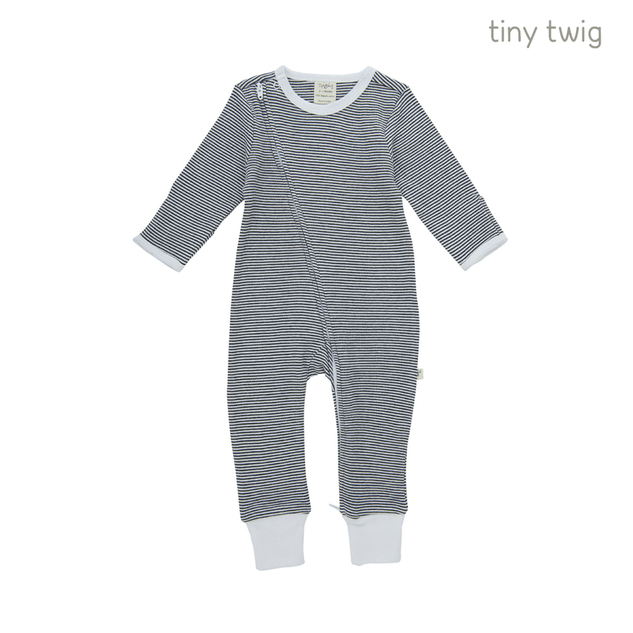 Tiny Twig Zipsuit L/S Graphite Stripes