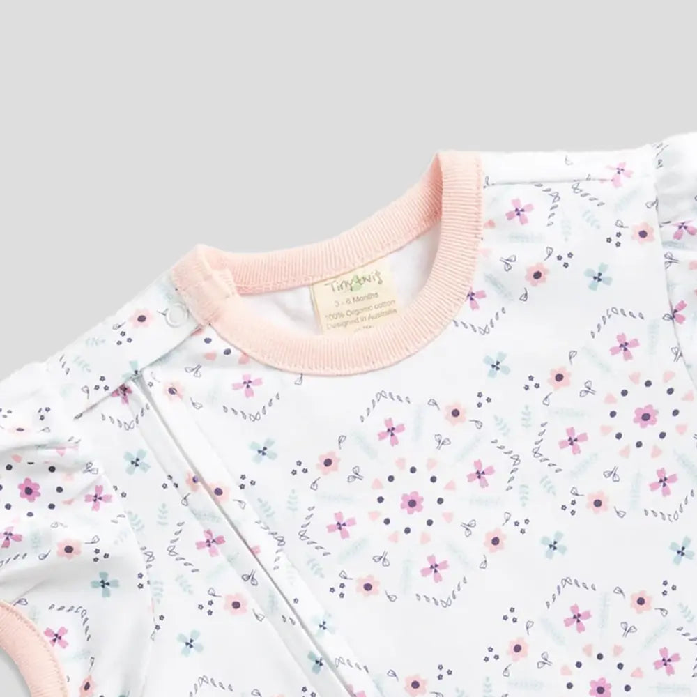 Tiny Twig Mandala Zipsuit Puff Sleeve