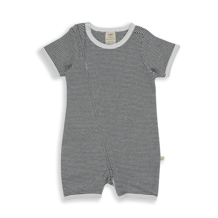 Tiny Twig Zipsuit S/S Graphite Stripes