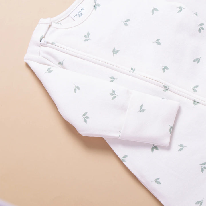Tiny Twig Little Leaves Zipsuit - Sage