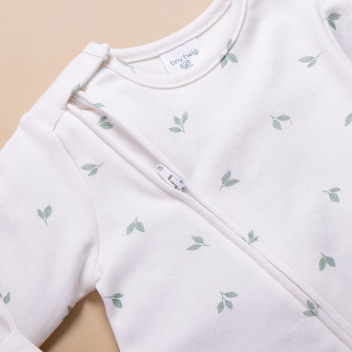 Tiny Twig Little Leaves Zipsuit - Sage