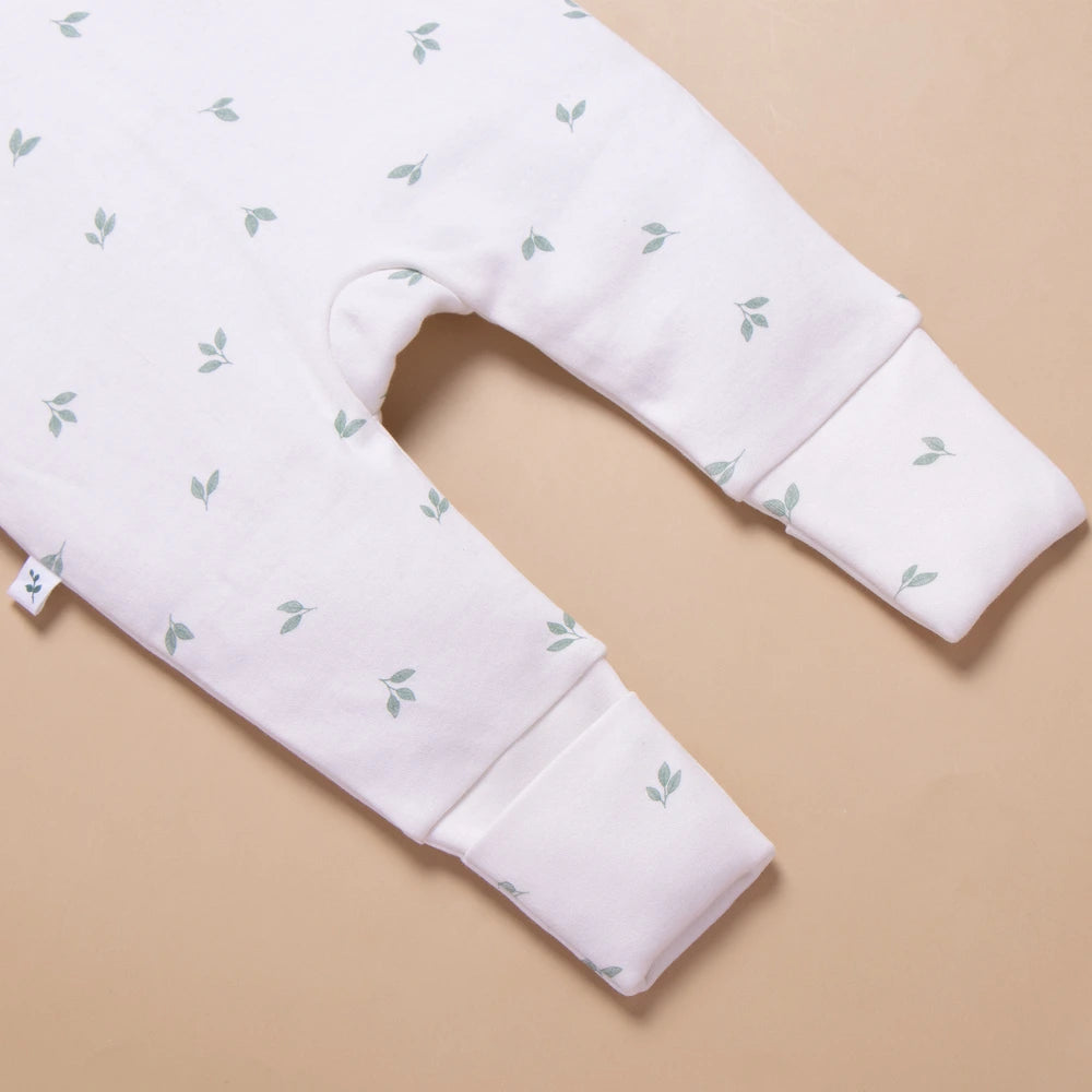 Tiny Twig Little Leaves Zipsuit - Sage
