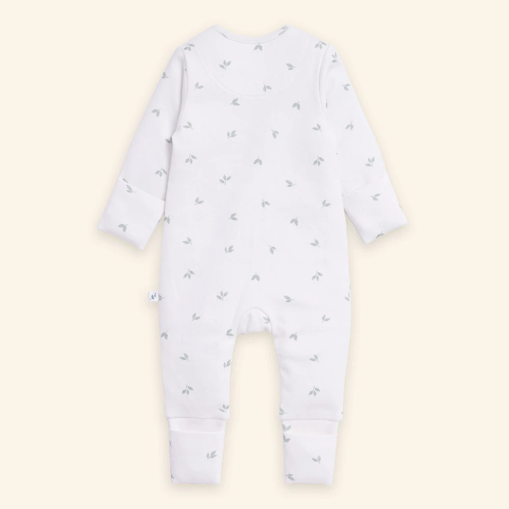 Tiny Twig Little Leaves Zipsuit - Sage
