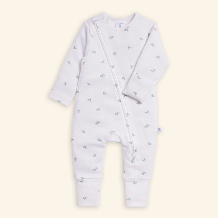 Tiny Twig Little Leaves Zipsuit - Sage